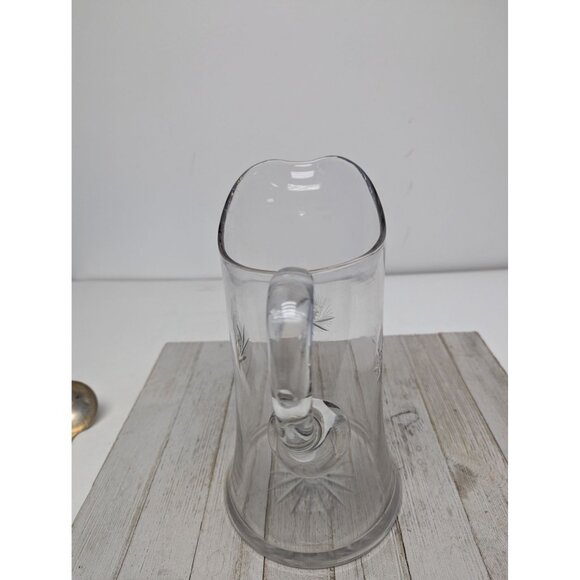 Vintage Starburst Star 44 ounces Glass Clear Crystal Pitcher 10" - Picture 8 of 8